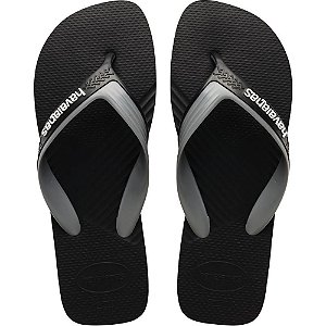 Chinelo Havaianas Masculino Dual 37/8 PRETO/CINZA ACO