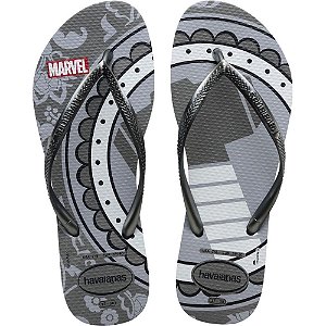 Chinelo Havaianas SLIM Marvel 37/38 Cinza AÇO