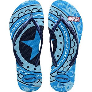 Chinelo Havaianas Licenciado SLIM Marvel 35/6 Turquesa