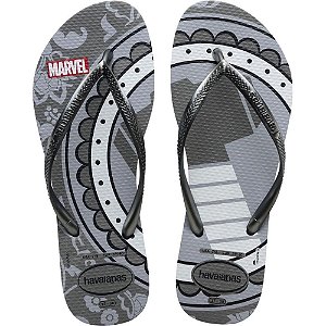 Chinelo Havaianas Licenciado SLIM Marvel 35/36 Cinza ACO
