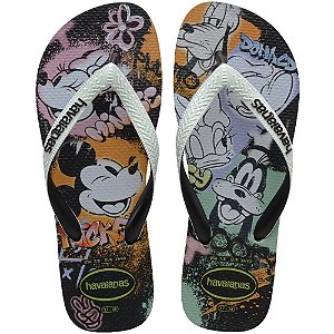 Chinelo Havaianas Licenciado Disney STYLISH 33/4 PRETO/BCO