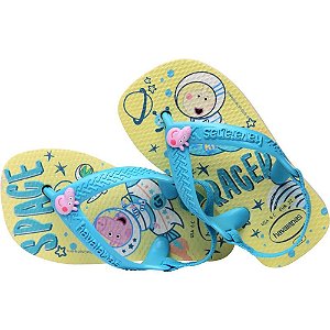 Chinelo Havaianas Infantil Peppa PIG BABY 21 Bege Palha