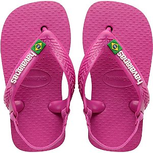 Chinelo Havaianas Infantil BABY Brasil Logo 25/6 Rosa GUM