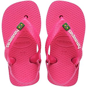 Chinelo Havaianas Infantil BABY Brasil Logo 21 Rosa FLUX