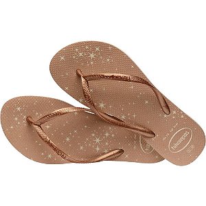 Chinelo Havaianas Feminino SLIM GLOSS 33/4 Bege Palha
