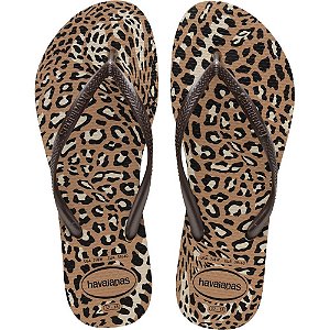 Chinelo Havaianas Feminino SLIM Animals 37/38 Café