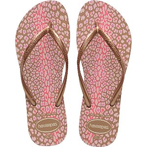 Chinelo Havaianas Feminino SLIM Animals 35/36 Rose GOLD