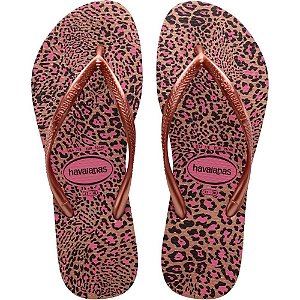 Chinelo Havaianas Feminino SLIM Animals 35/6 Rosa Crocus