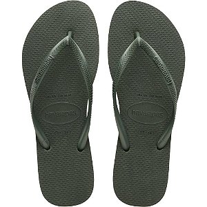 Chinelo Havaianas Feminino SLIM 39/40 Verde Olive