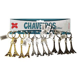 Chaveiro Torre Eiffel 4,5CM Bloco com 12 Peças