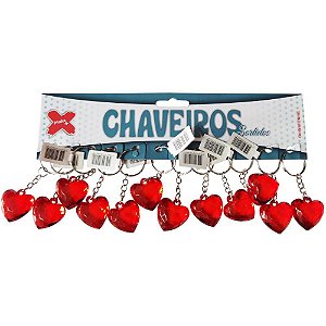 Chaveiro Coração 2,5 CM - Pacote com 12 Peças