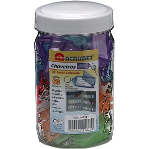 Chaveiro com 60 + 60 Etiquetas Cores Sortidas