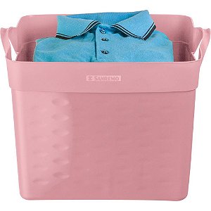 Cesta Organizadora Quadrado Rosa 22L