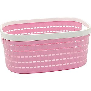 Cesta Organizadora Média ROSA/BRANCO