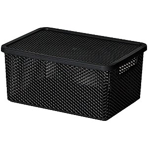 Cesta Organizadora Linea 26X18X12CM Preta com TAM