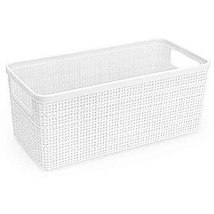 Cesta Organizadora Juta Alongamento Pequena 1,5L Branca