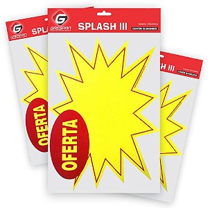 Cartaz para Marcação SPLASH Oferta Grande 276X200MM Amarelo Pacote com 10