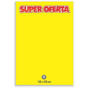Cartaz para Marcação de Oferta Pequeno 21X15CM Amarelo - Pacote com 10