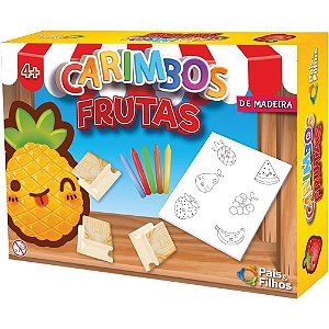 Carimbo Pedagógico Frutas em Madeira 6 PÇS