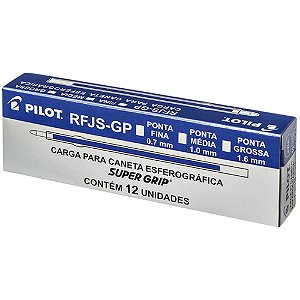 Carga para Caneta Esferográfica RFJS-GP 1,0MM Azul - Caixa com 12 Unidades