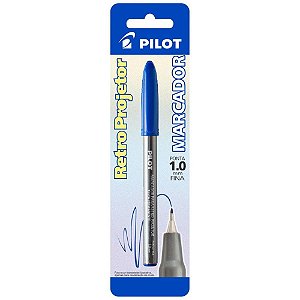 Caneta Retroprojetor Marcador Azul 10MM Caixa com 12
