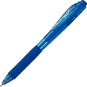 Caneta Retrátil WOW 1,0MM Azul - Caixa com 12