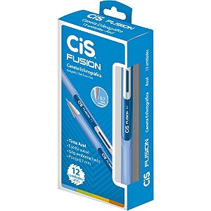 Caneta Retrátil CIS Fusion 0.7MM Azul - Caixa com 12