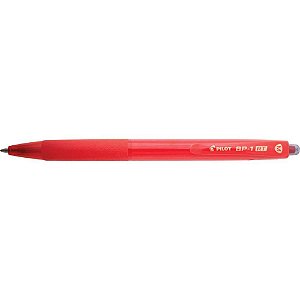 Caneta Retrátil BP-1 RT 1.0MM Vermelha - Caixa com 12 Unidades