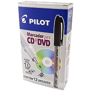 Caneta para CD 1.0MM Ponta Fina Preta – Caixa com 12 Unidades
