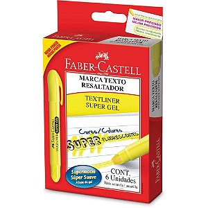 Caneta Marca Texto Supersoft GEL Amarelo CX com 06