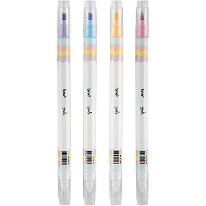Caneta Marca Texto Soul Apagável 4 Cores Sortido BRW - Display com 12