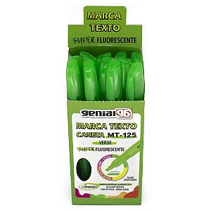Caneta Marca Texto MT-125 Verde Caixa com 12