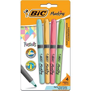 Caneta Marca Texto Marking 4 Cores Pastel