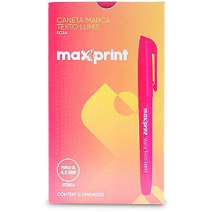 Caneta Marca Texto Lumis Rosa MAX CX com 12
