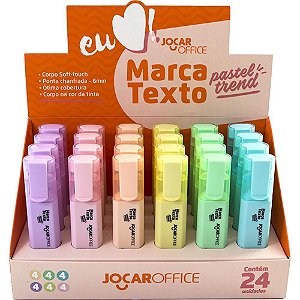 Caneta Marca Texto Jocar 6 Cores Pastel Display com 24 Unidades