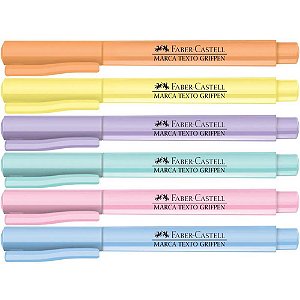 Caneta Marca Texto Grifpen TONS Pastel 6 Cores Caixa com 12