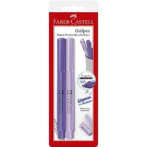 Caneta Marca Texto Grifpen Roxa 1 Neon + 1 Pastel - Caixa com 24