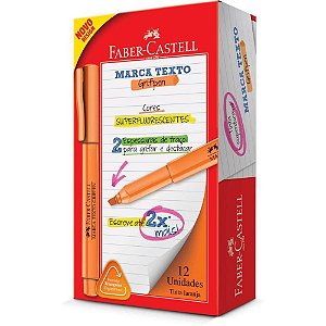 Caneta Marca Texto Grifpen Laranja Caixa com 12