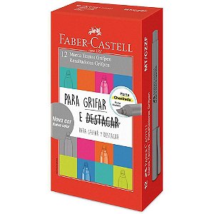 Caneta Marca Texto Grifpen Cinza - Caixa com 12 Unidades