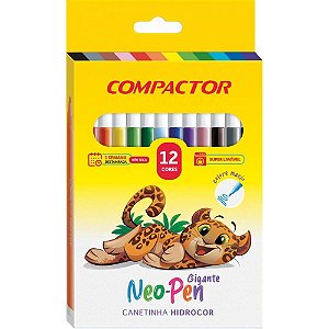 Caneta Hidrográfica NEO-PEN Gigante 12 Cores - Pacote com 5 Conjuntos