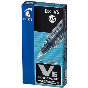 Caneta Hidrográfica HI-TECPOINT BX V5 Preta - Caixa com 12 Unidades