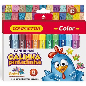Caneta Hidrográfica Galinha Pintadinha 12 Cores - Pacote com 5