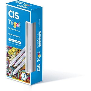 Caneta GEL CIS Trigel 0,8MM Branca Caixa com 12