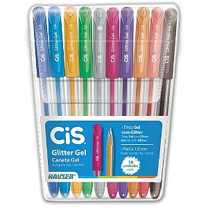 Caneta GEL CIS Glíter GEL 10CORES BLCOM 10