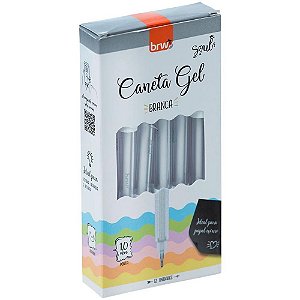 Caneta GEL 1.0MM Branca Caixa com 12 Unidades