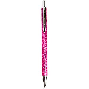 Caneta Esferográfica Vibes PINK Glíter Tinta Azul