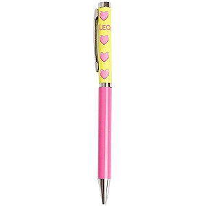 Caneta Esferográfica Vibes PINK Coração Tinta Azul