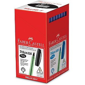 Caneta Esferográfica Trilux Ponta Fina Preta - Caixa com 50 Unidades