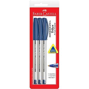 Caneta Esferográfica Trilux 1.0MM Azul BL com 3 CX com 24