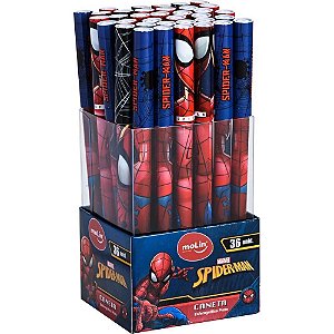 Caneta Esferográfica SPIDER-MAN 1,0MM Preto Pote 36